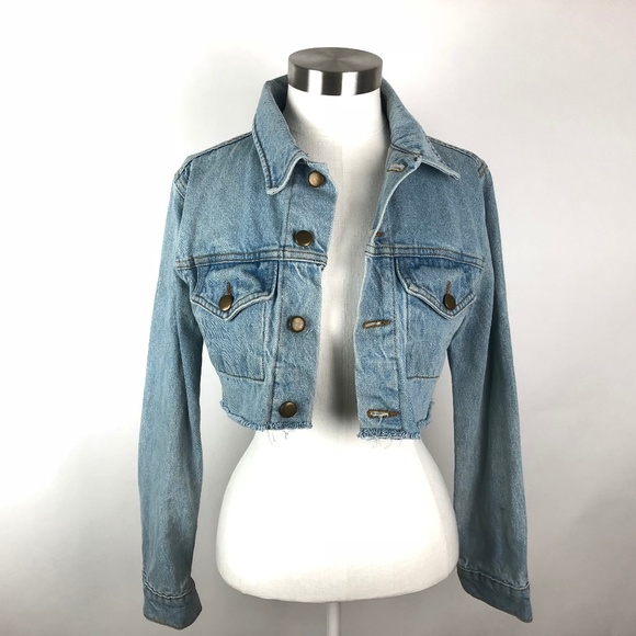 cropped cut denim jacket